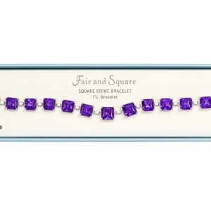 Fair and Square Purple‎ Square Stone Bracelet – Nickel Free – 7.5”